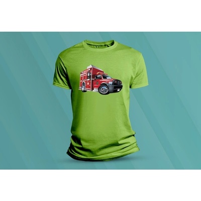 Sandratex dětské bavlněné tričko Fire Rescue 2. lime