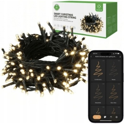 WOOX Vánoční osvětlení na stromeček WiFi, 400 LED, 40M Tuya