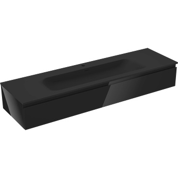 Mexen Orio шкаф за баня 160 см с мивка Vela, 1 чекмедже, черен гланц/черен мат - 91A10-16023-1-BF70-W23M71 (91A10-16023-1-BF70-W23M71)