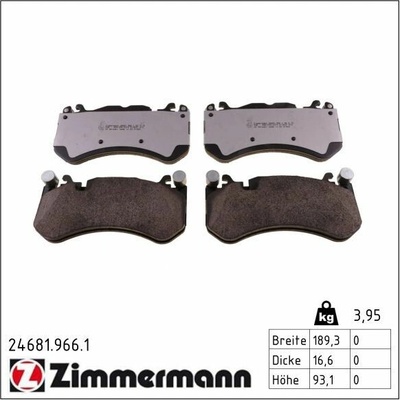 Sada brzdových platničiek kotúčovej brzdy ZIMMERMANN 24681.966.1