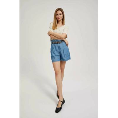Moodo Women's denim shorts light blue čierna modrá svetlomodrá krémová viacfarená viacfarená
