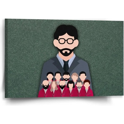 Sablio Obraz Money heist Profesor a jeho tím Zelená - 60x40 cm