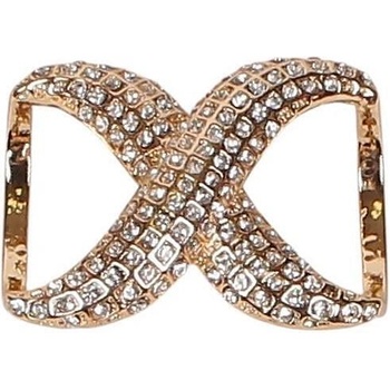 Брошка за шал в златисто с камъчета