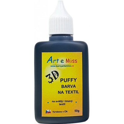 Artemiss Napeňovacia 3D farba na textil 14 čierna