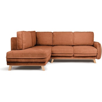 Bonami Оранжев сгъваем ъглов диван от рипсено кадифе (ляв ъгъл) Tori - Bonami Selection (TORILLEFTCORNERPOSO40)