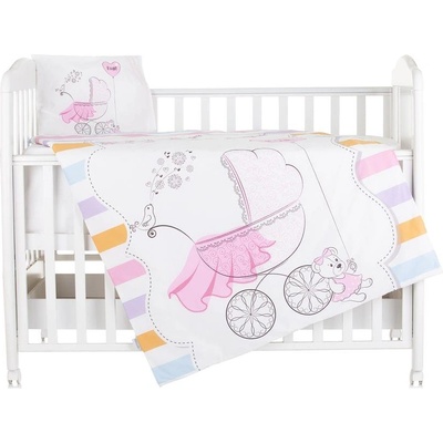 Chipolino Спален комплект 5 части розово сърце (3800931060671)