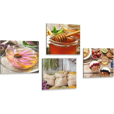 Set obrazů zátiší do kuchyně - 4x 60x60