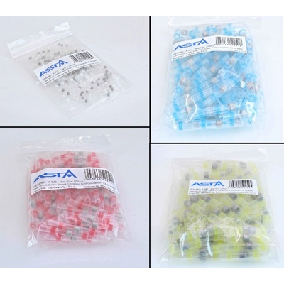 Smršťovací hadičky s cínem, 1.7 x 26 mm, 26-24 AWG, balení 100 ks - ASTA