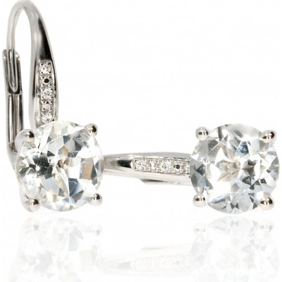 Zlatnictví Helios diamantové náušnice s Topazem B48170