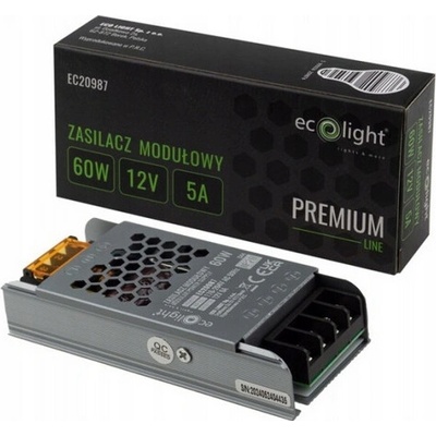 ECOLIGHT Zdroj LED slim IP20 - 12V - 5A - 60W - Premium Line EC20987