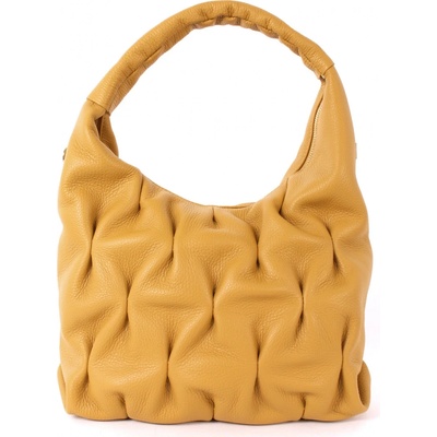 Borse In Pelle kožená kabelka MUSTARD/ŽLUTOHNĚDÁ