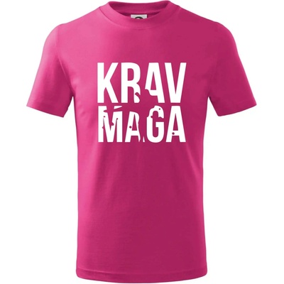 Nápis Krav Maga tričko detské malinová