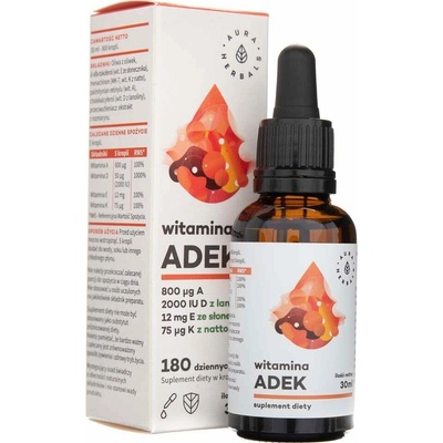 Aura Herbals Vitamín ADEK A + D3 2000IU + E + K2 MK7 kvapky 30 ml