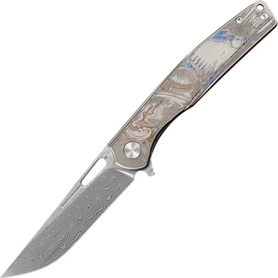CH knives BLAST - Damascus, satin finish with Titanium handle