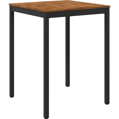 vidaXL Градинска бар маса Естествено и черно 80 x 80, 5 x 105 см (901337)