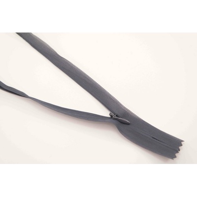Nedeliteľný skrytý zips (3mm) rôzne farby - dĺžka 18 cm - 60 cm 18 cm Tmavosivá
