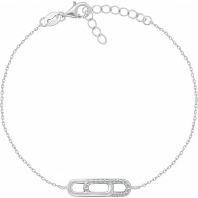 Brilio Silver Moderní stříbrný náramek se zirkony BRC240W