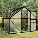 Záhradné skleníky vidaXL Hliníkový skleník s podkladovým rámom, antracitový 4,75 m²