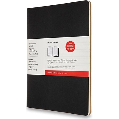 Moleskine Zošity Subject Cahier A4 linajkový 2 ks čierna kraftová