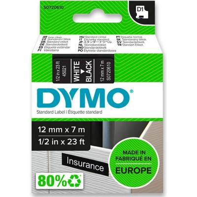 Dymo D1 S0720610 - originální polyesterová páska - 12 mm × 7 m, bílo-černá