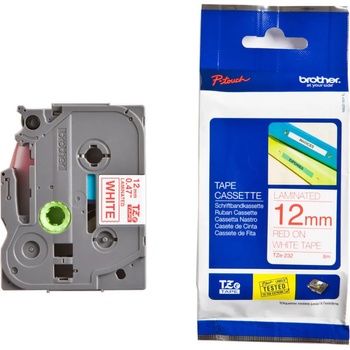 Image 1 of BROTHER ТИП TZ - 12 mm RED ON WHITE TAPE - P№TZE232 (P№TZE232)