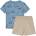Minymo Детско ежедневно термо бельо Minymo Kid's Nightset S/S AOP 134263 Everyday base layer - Blue Shadow - размер 134 (EU) (714-1858-0119)