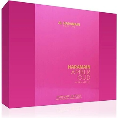 Al Haramain Amber Oud Ultra Violet pro ženy EDT 75 ml + EDT 30 ml + tělová mlha 200 ml dárková sada