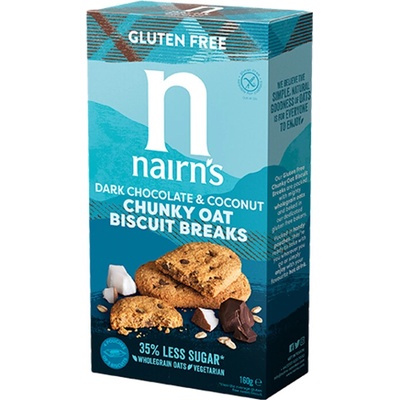 Nairns Ovsené sušienky s horkou čokoládou a kokosom bez lepku 160 g