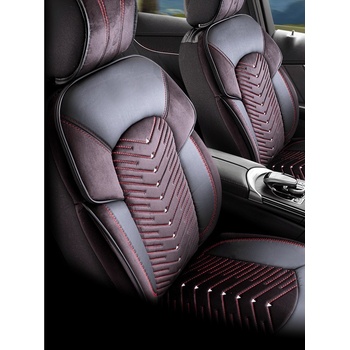 Image 1 of Panda Универсална тапицерия за автомобил Тапицерия Panda Dubai черна с червен шев (254169)