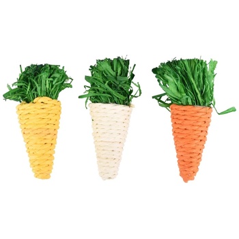 Flamingo Explorer Transportation Cage for Rodents - Играчка за зайци и други гризачи - морков за дъвчене, 3 броя х 8 см