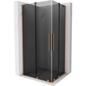Mexen Velar L Duo плъзгаща се душ кабина 100 x 90 см, графит, четкана мед - 871-100-090-02-43-65 (871-100-090-02-43-65)