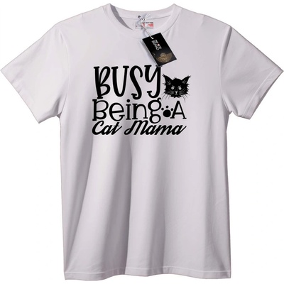 NOONEBRAND Тениска Заета като Котешка Майка - XL, Black