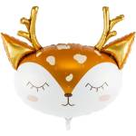 PartyDeco Фолиев Коледен балон - Елен 73 х 64 см