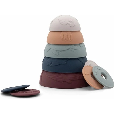 Jellystone Designs Silikonové stohovací kelímky - zemitá