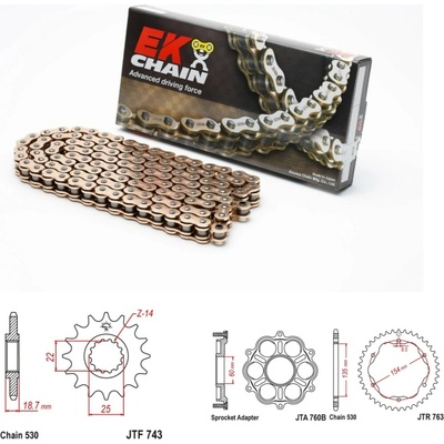 EK Chain Řetězová sada Ducati 1260 Multistrada 18-22