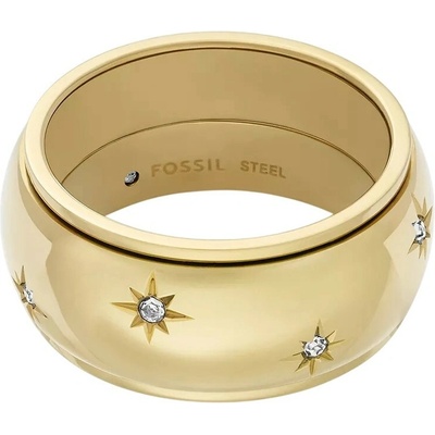 Fossil Třpytivý pozlacený prsten z oceli Sadie JF04835710