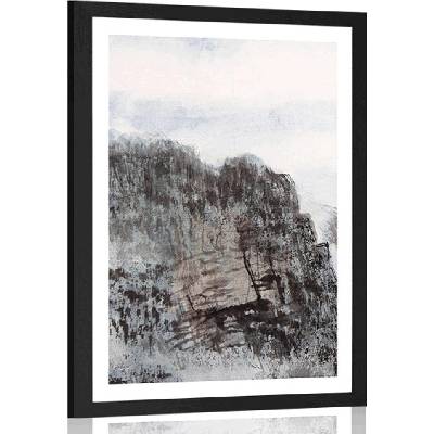 Plakát s paspartou malba země - 40x60 black