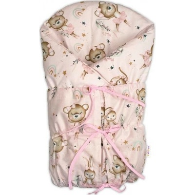 Baby Nellys Klasická retro zavinovačka Lally šnurovacia s výplňou Little Balerina ružová