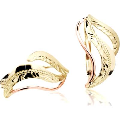 Cutie Jewellery - gold Zlaté ručně porývané náušnice M407