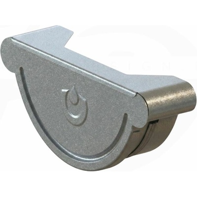 Krop Čelo polkruhového žľabu oceľový 333 mm systém 150 RAL 9007 Šedý hliník