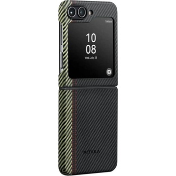 PITAKA Magsafe Калъф за Samsung Z Flip 5, Pitaka MagEZ 3 Overture Case, Черен (FOFLIP5)