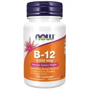 NOW Витамин Б12, 2000 мкг | Vitamin B12, 100 дражета (NF0459)