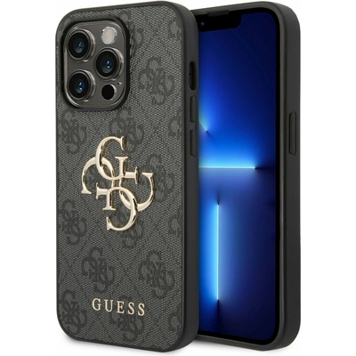 GUESS PU 4G метално лого заден капак за iPhone 14 Pro сив Guess | Lilav | МЪЖЕ | UNI