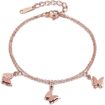 Victoria Filippi Stainless Steel ocelový dvojitý Grace motýl NRB18181/17 Zlatá