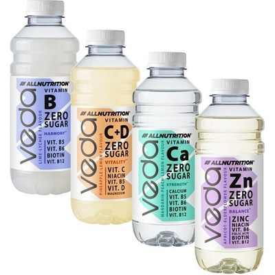 Allnutrition Veda Vitamin Water Mandarínka – broskyňa – citrón 600 ml