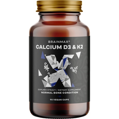 BrainMax Calcium D3 & K2, калций с витамин D3 & K2, 90 растителни капсули