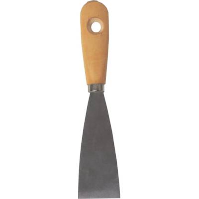 TOPTRADE špachtľa oceľová, s drevenou rukoväťou a náklepovým nitom, 40 mm, hobby