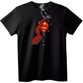 NOONEBRAND Тениска Superman Сърце - 2XL, White
