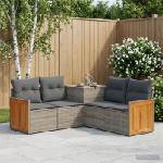 vidaXL Комплект дивани 5 бр. Сив и тъмен сив 176 x 176 x 85 см (3447962)