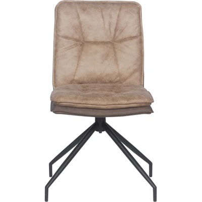 Carmen Трапезен стол Carmen RAMSEY, до 120kg, дамаска/еко кожа, прахово боядисана метална база, въртене на 360°, светлокафяв (bt-3532090_3)